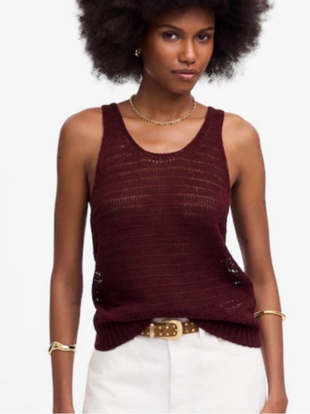 NWT Madewell Merlot Linen Sweater Tank